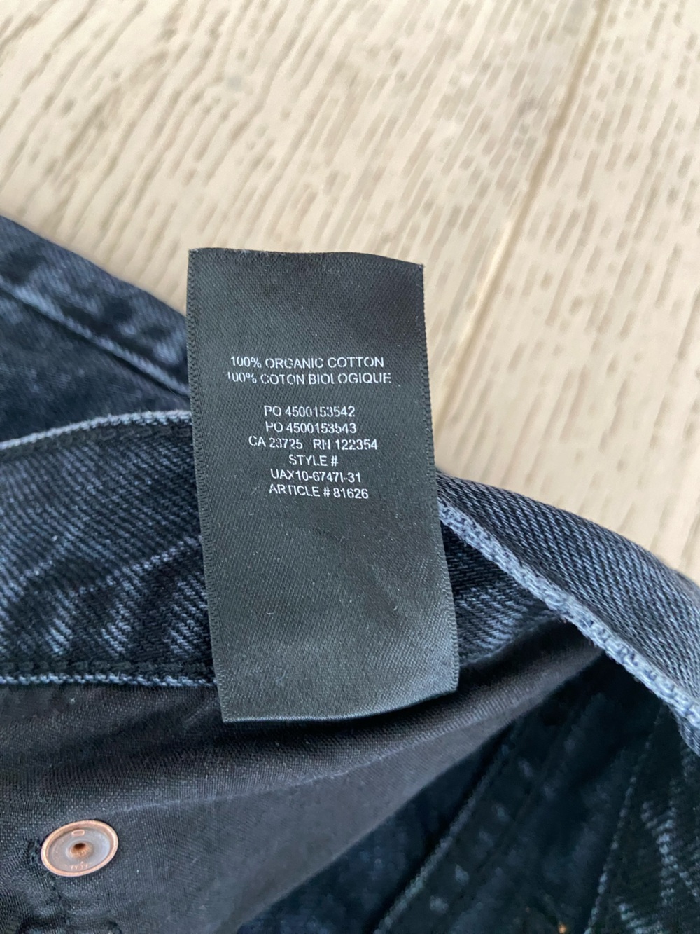 Aritzia Denim Forum Joni High Rise Loose Jeans Faded Black 29 Organic Cotton - Picture 6 of 9